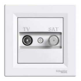 Розетка TV-SAT проходная белая Asfora, EPH3400221