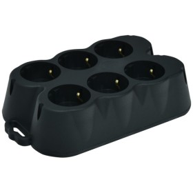 Блок розеток 6-местный ETI ERS-6B 6x2Р+РЕ каучук IP20 черный (4481011)