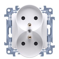 Двойная розетка Kontakt Simon Simon 10 CGZ2M.01/11 с заземлением French (белый)
