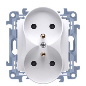 Подвійна розетка Kontakt Simon Simon 10 CGZ2M.01/11 із заземленням French (білий)