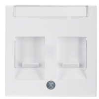 Накладка для суппортов под 2 модуля RJ12/RJ45, полярная белизна Berker S.1