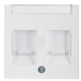 Накладка для супортів під 2 модулі RJ12/RJ45, полярна білизна Berker S.1