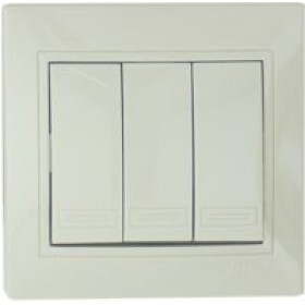 Выключатель 3-кл. кремовый Mira, Lezard