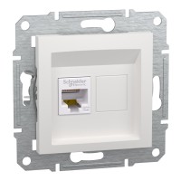 Комп'ютерна розетка RJ45 UTP cat.5e Schneider Electric Asfora без рамки біла (EPH4370121)