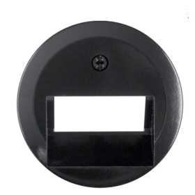 Центральная панель для двойной коммуникационной розетки черная Berker 1930