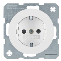 Розетка с з/к и шторками полярная белизна Berker R.x