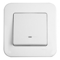 Вимикач 1-клавішний білий VIKO Rollina