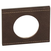 Однопостовая текстурная кожанная рамка Legrand Celiane (069401) (коричневый)