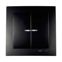 Вимикач Nilson Touran чорний мат 2кл з підсвіткою ( 24381004 )