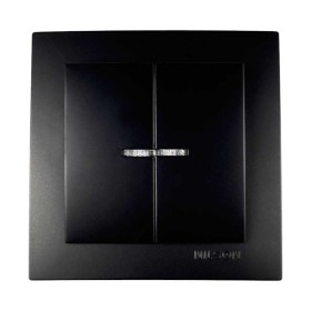 Вимикач Nilson Touran чорний мат 2кл з підсвіткою ( 24381004 )