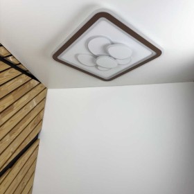 Світильник LED smart OREO+пульт 120W 3000-6000K IP20 коричневий квадрат ( 220415 )