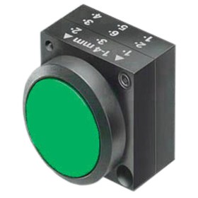 Зелена натискна кнопка Schrack MST14000R із фіксацією