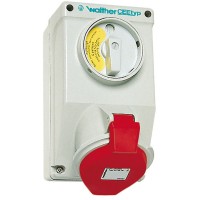 Силовой разъем с блокировкой WALTHER WLAT110406 (3p+PE) 16А IP44