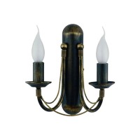 Бра, настінний світильник Nowodvorski 203 Ares E14 2x10W IP20 чорний із золотою патиною