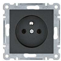 Розетка Hager WL1023 Lumina 16А/230В із центральним з/к (чорна)