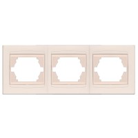 Трехместная горизонтальная рамка Elcor Emily 9215 (211559) (кремовый)