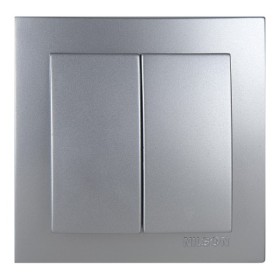 Вимикач Nilson Touran срібло 2кл ( 24131003 )