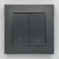 Вимикач EL-BI VEGA антрацит матовий 2-кл прохідний ( 510-016700-211 )