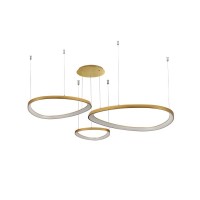 Люстра Azzardo AZ5775 Amanda Led 3x42+62+82W 3000K/4000K/6000K 13600Lm IP20 Золотая