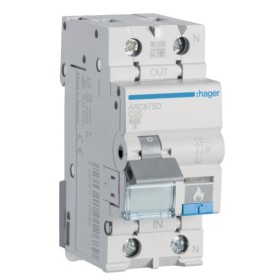 Автоматичний вимикач Hager ARC975D з дуговим захистом AFDD 6кА C 25A 1P+N