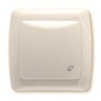 Розетка крышкой и защитными шторками одноместная кремовая VIKO Carmen