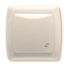 Розетка кришкою та захисними шторками одномісна кремова VIKO Carmen