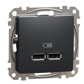 USB розетка Schneider Electric Sedna Design & Elements A+A 2,1A чорна SDD114401