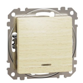 Перемикач Schneider Electric Sedna Design & Elements з підсвіткою береза SDD180106L
