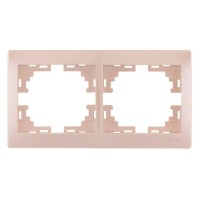 Рамка 2-местная горизонтальная жемчужно-белая, Mira, Lezard