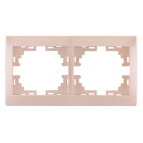 Рамка 2-местная горизонтальная жемчужно-белая, Mira, Lezard