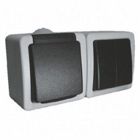 Розетка с выключателем Sokol с заземлением IP54 (7.3.6.88625)