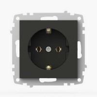 Розетка EL-BI VEGA черный мат 1-на с заземлением без рамки ( 609-014800-217 )