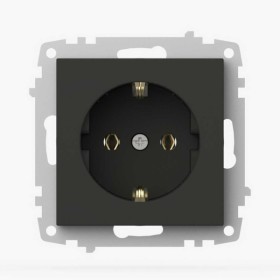 Розетка EL-BI VEGA черный мат 1-на с заземлением без рамки ( 609-014800-217 )