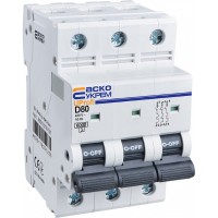 Автоматичний вимикач Аско-Укрем UProfi 3р 80А D 6kА (A0010210127)