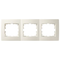 Горизонтальная трехместная рамка Lezard «Lesya» 705-0300-148 (кремовая)