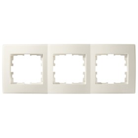 Горизонтальная трехместная рамка Lezard «Lesya» 705-0300-148 (кремовая)