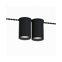 Точковий світильник для зовнішньої проводки Pikart 33876-2 BP GU10 2x60W IP20 Чорний