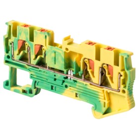 Наборная клеммная колодка заземления E.Next e.tc.z.din.spring.2,5.2-2 на DIN-рейке 4 контакта (s070019)