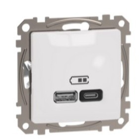 Розетка USB Schneider Electric Sedna Design & Elements A+C 3A 45Вт белая SDD111404