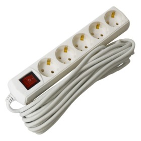 Подовжувач UEC ECO П05В 5 місць 2P+PE/7м 3х1мм2 10А/250В з вимикачем