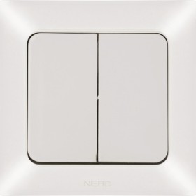 Вимикач 2-клавішний NE-AD ARAS 93-111-03 кремовий