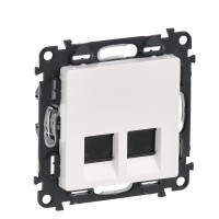 Механизм розетки 2xRJ45 Кат.5е UTP Valena Life белый