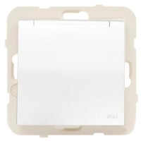 Одинарная розетка с крышкой Logus 20634 TMF 2P+Z Шуко 16А 250В (бежевый)