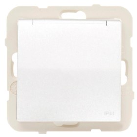 Одинарная розетка с крышкой Logus 20634 TMF 2P+Z Шуко 16А 250В (бежевый)