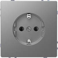 Розетка з з/к Schneider Electric D-Life MTN2301-6036 нержавіюча сталь