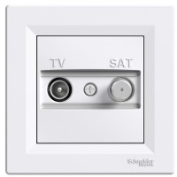 Розетка TV-SAT индивидуальная белая Asfora, EPH3400421