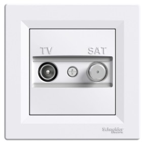 Розетка TV-SAT индивидуальная белая Asfora, EPH3400421