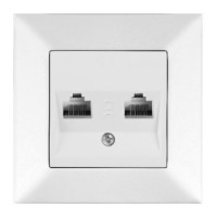 Розетка компьютерная Meridian, 2xRJ45 Cat.5e, белый