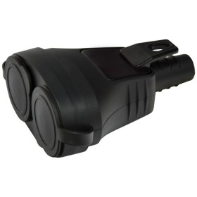 Розетка кабельная 2-местная ETI ERS-2C 2Р+РЕ Schuko каучук IP44 черная