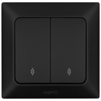 Прохідний вимикач 2-клавішний NE-AD ARAS 93-124-52 чорний